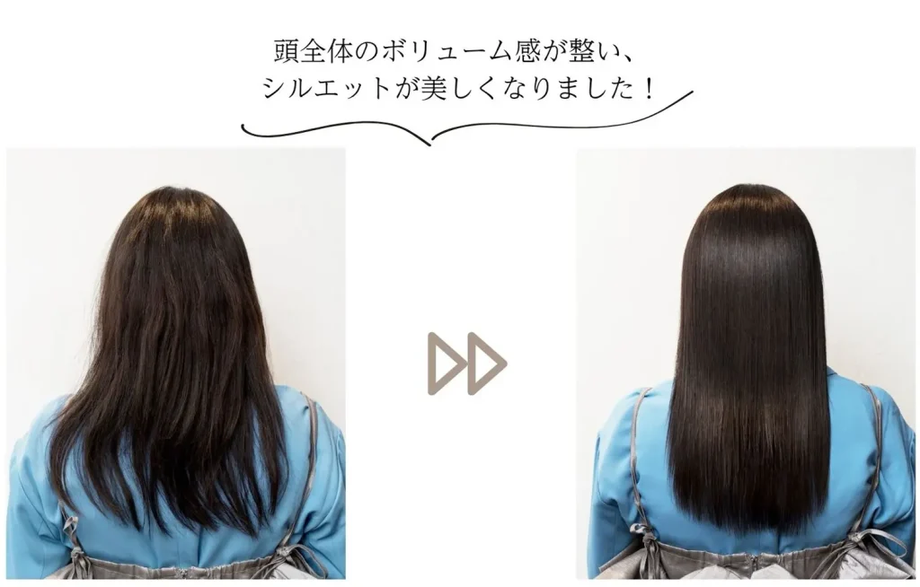 頭全体のボリューム感が整い、
シルエットが美しくなりました！